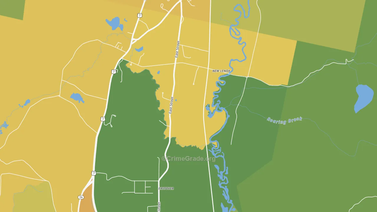 New Lenox, MA Map of Vehicle Theft Rates