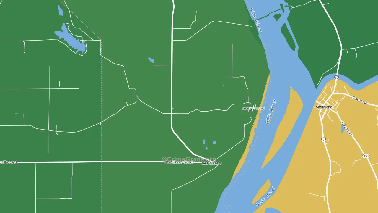 New Liberty, IL Map of Vehicle Theft Rates