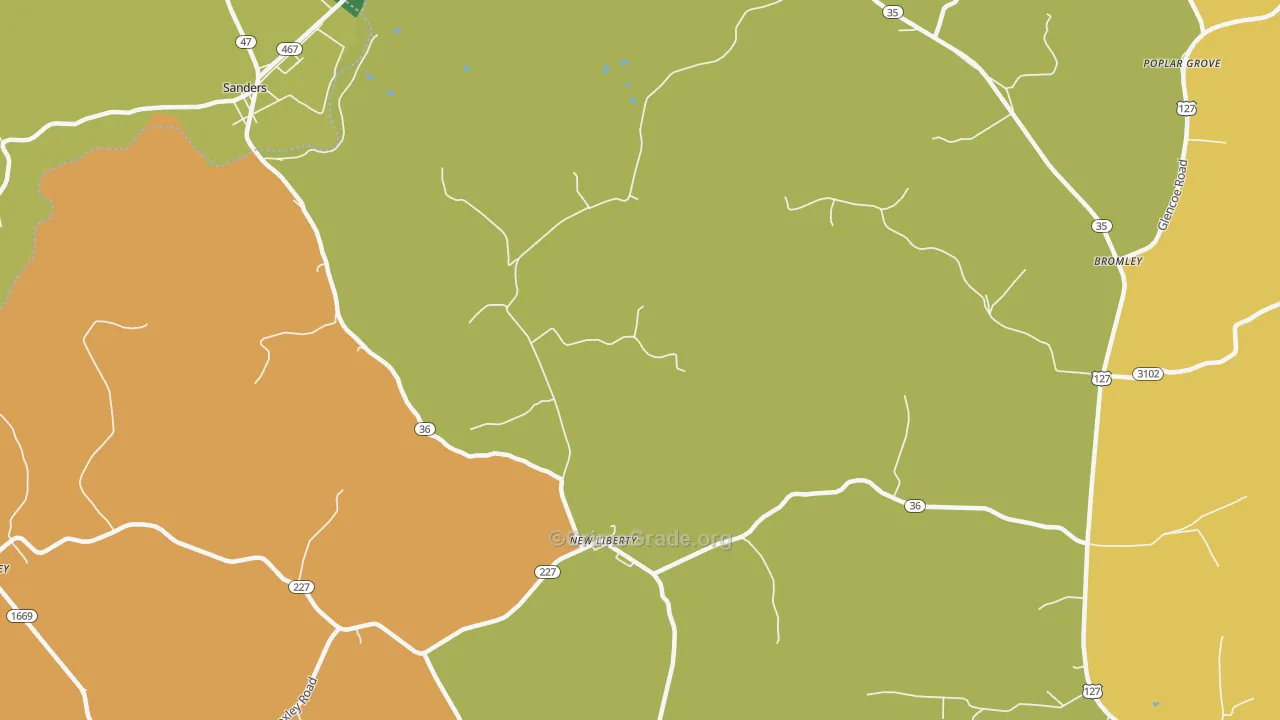 New Liberty, KY Map of Vehicle Theft Rates