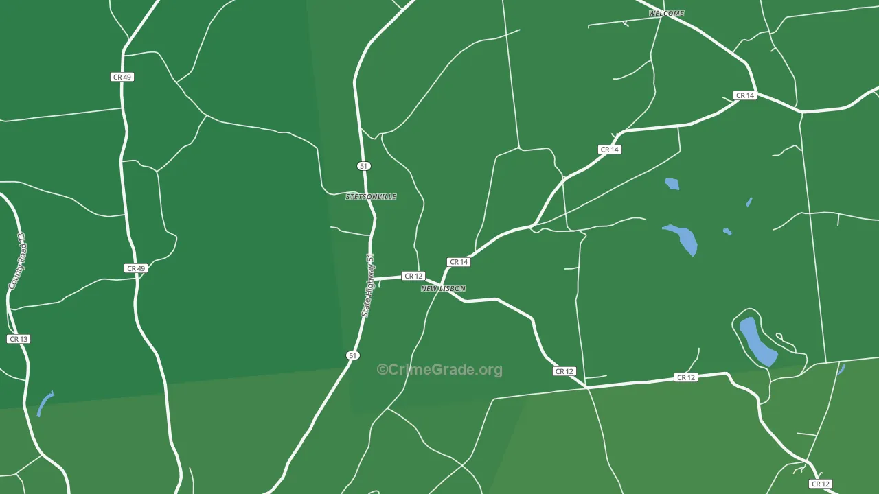 New Lisbon, NY Map of Vehicle Theft Rates