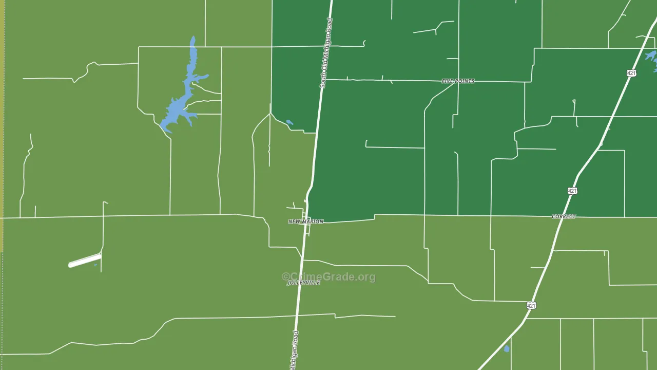 New Marion, IN Map of Vehicle Theft Rates