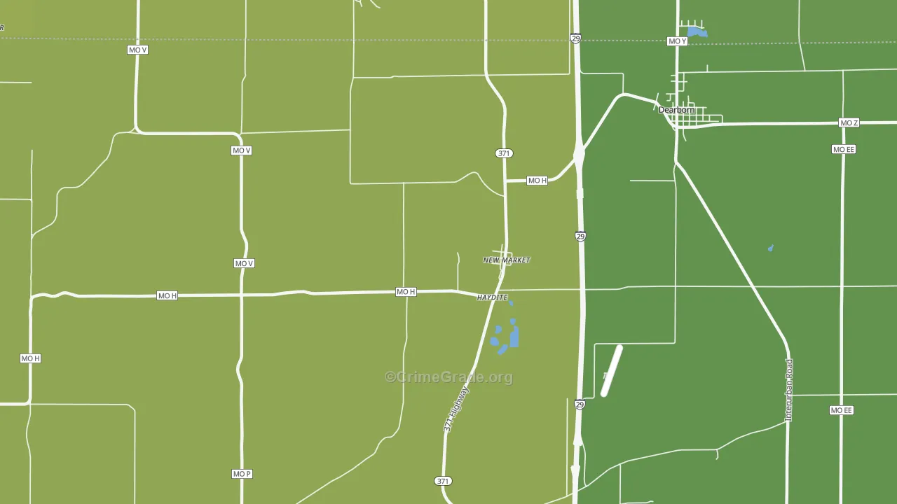 New Market, MO Map of Vehicle Theft Rates