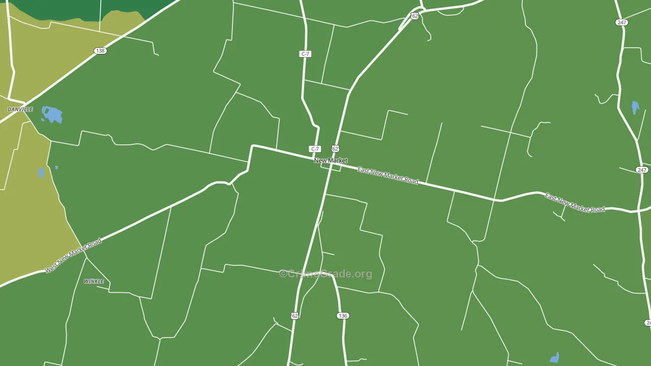New Market, OH Map of Vehicle Theft Rates