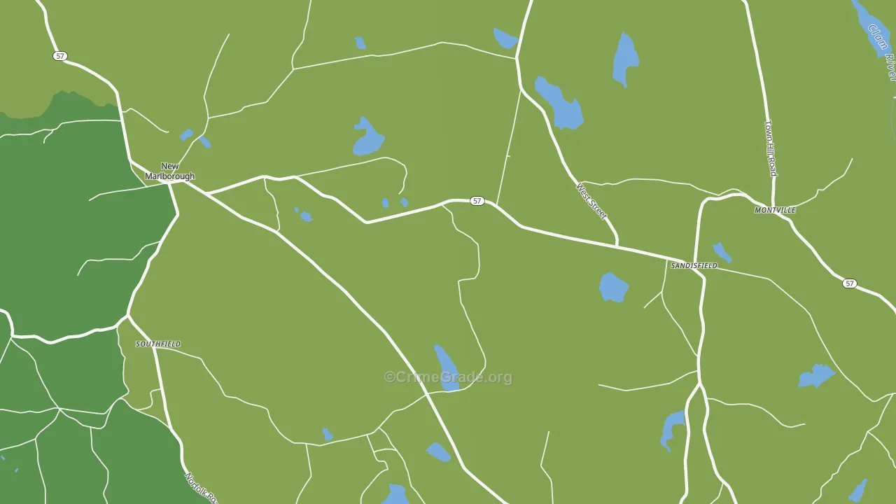 New Marlboro, MA Map of Vehicle Theft Rates