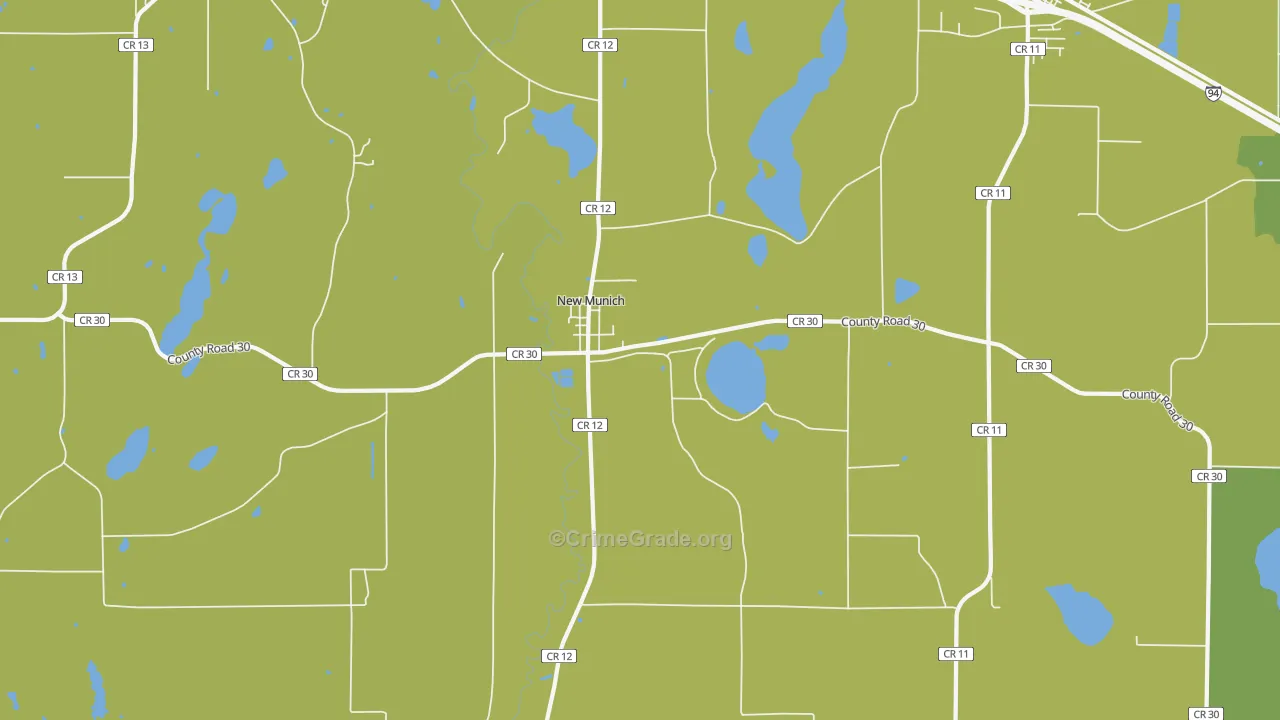 New Munich, MN Map of Vehicle Theft Rates