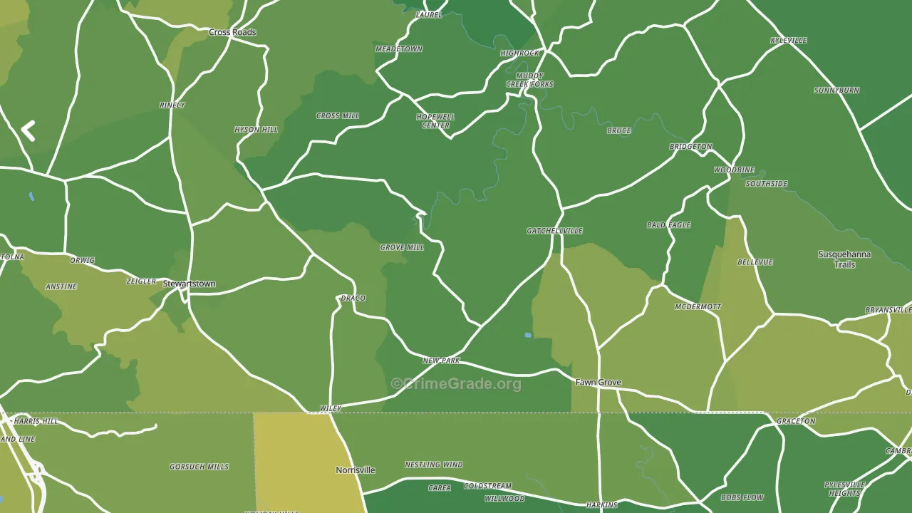 New Park, PA Map of Vehicle Theft Rates