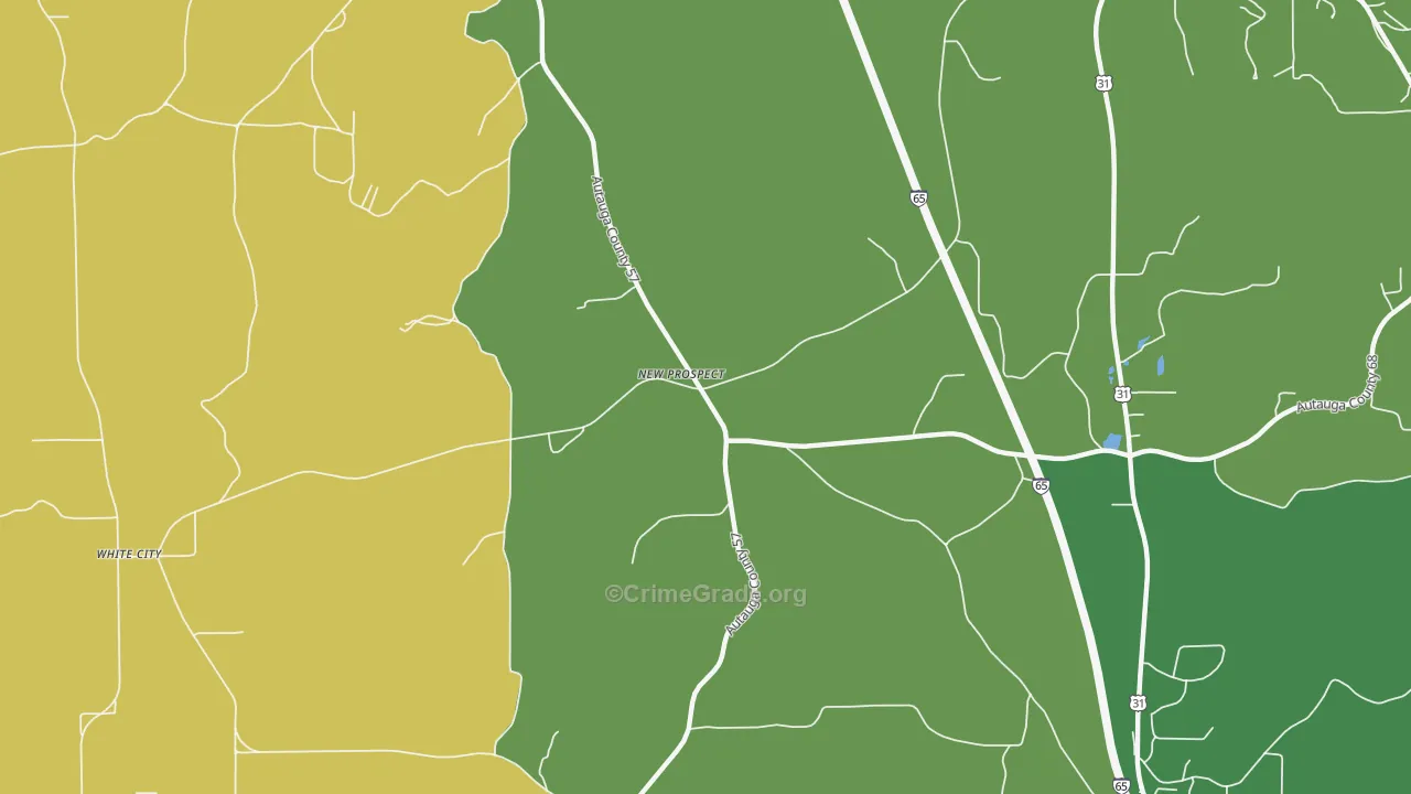 New Prospect, AL Map of Vehicle Theft Rates