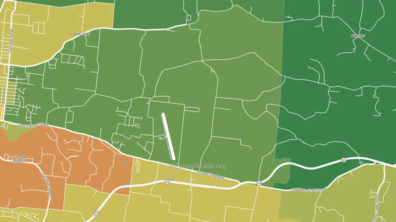New Prospect, TN Map of Vehicle Theft Rates