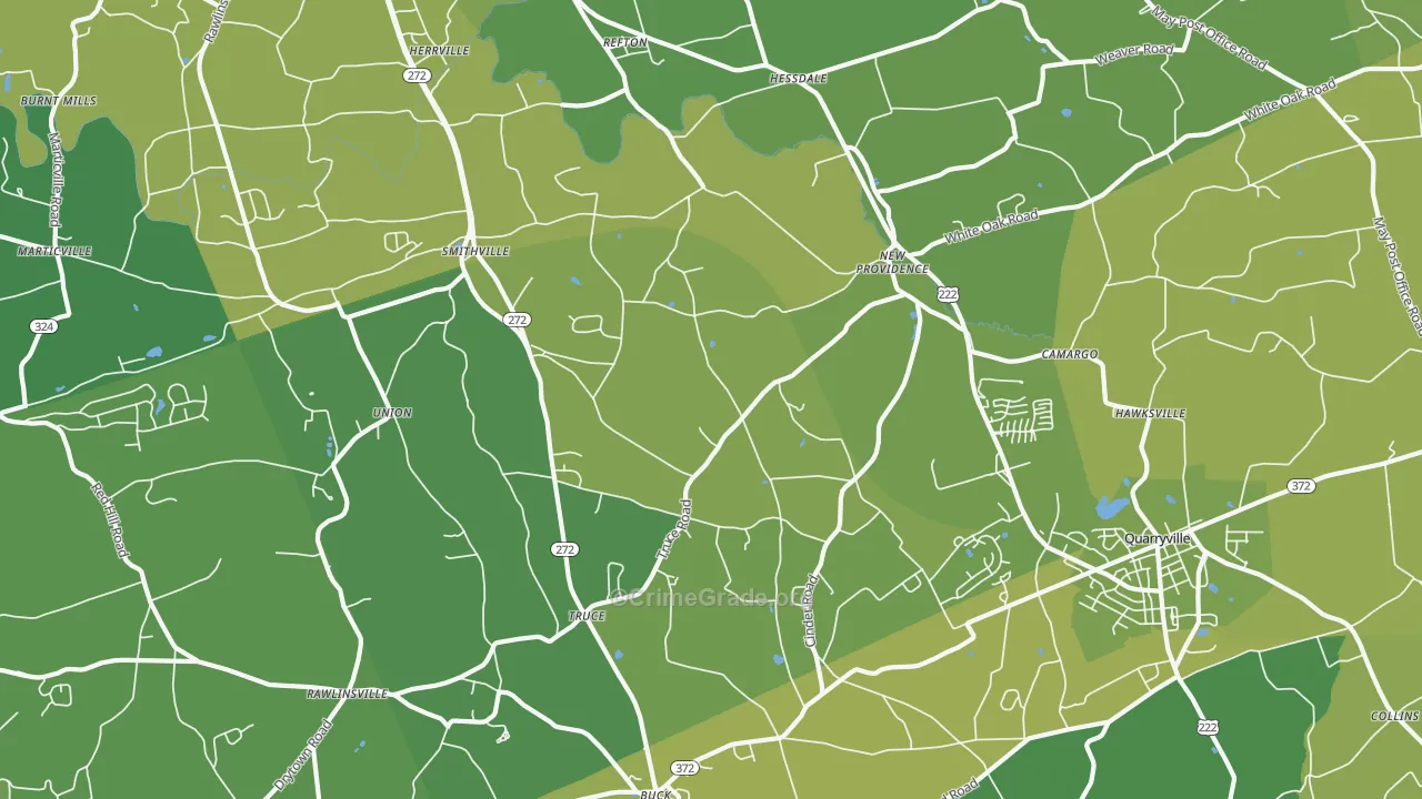 New Providence, PA Map of Vehicle Theft Rates