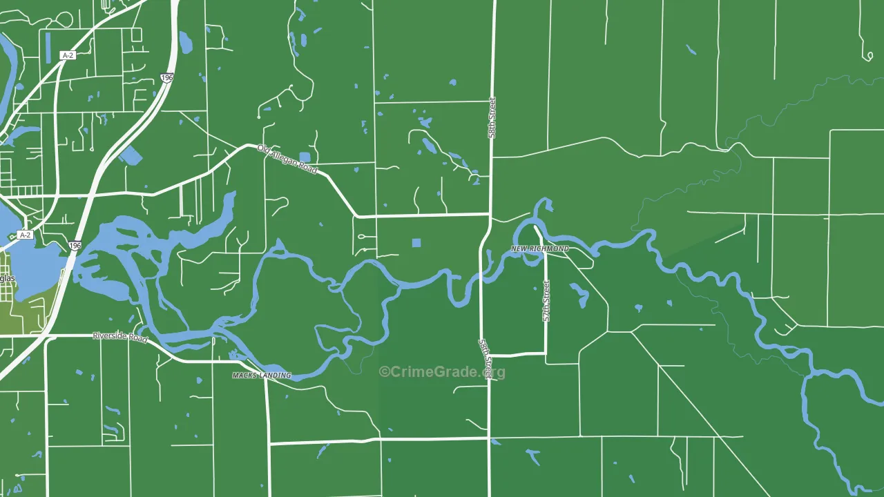 New Richmond, MI Map of Vehicle Theft Rates