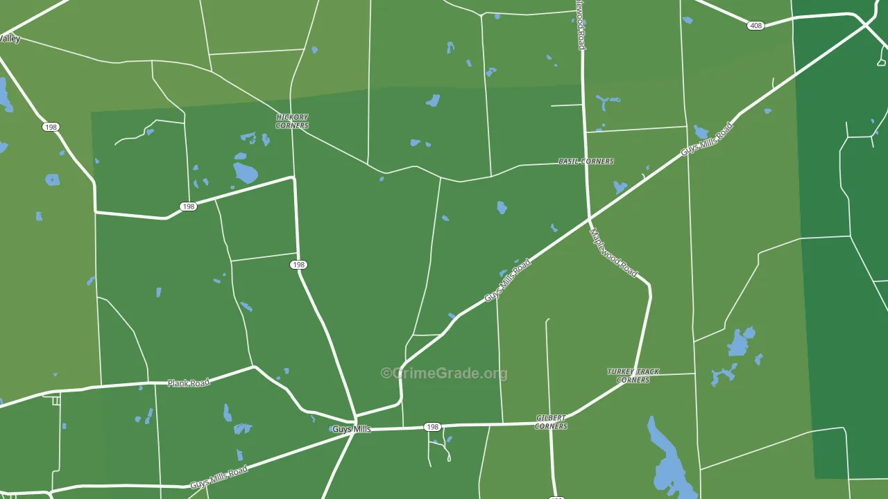 New Richmond, PA Map of Vehicle Theft Rates