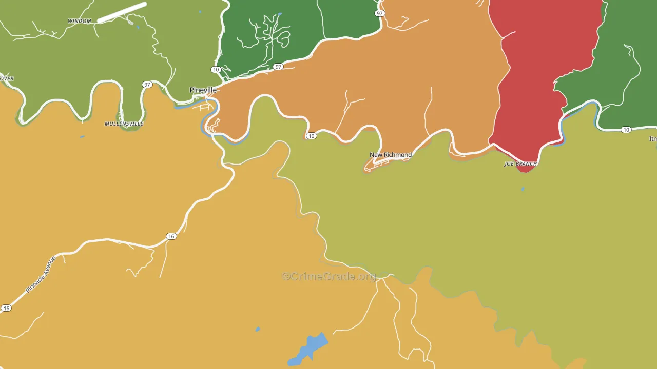 New Richmond, WV Map of Vehicle Theft Rates