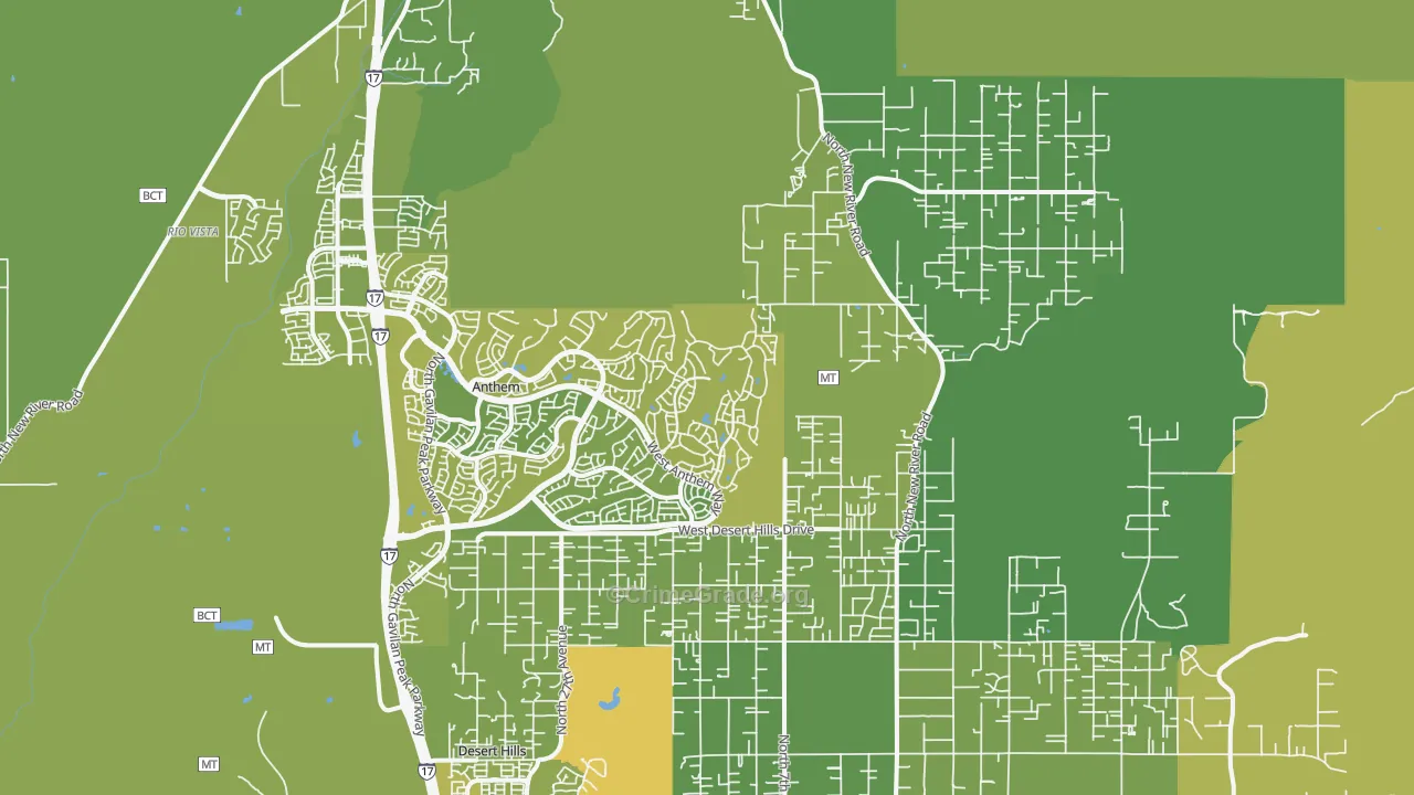 New River, AZ Map of Vehicle Theft Rates