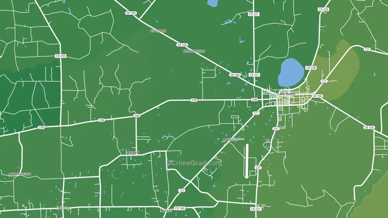 New River, FL Map of Vehicle Theft Rates