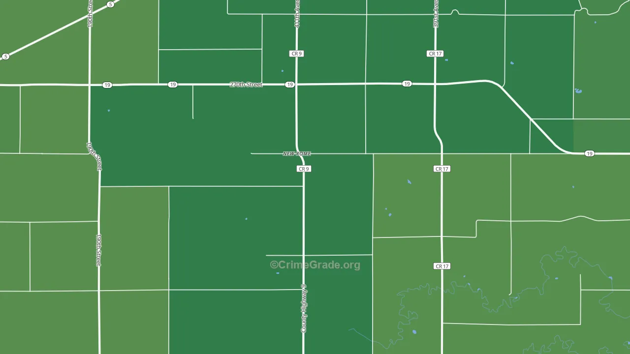 New Rome, MN Map of Vehicle Theft Rates