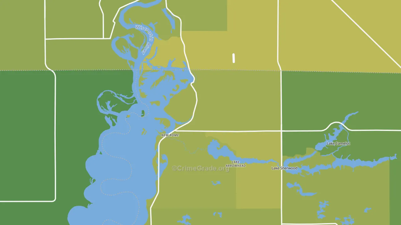 New Rome, WI Map of Vehicle Theft Rates