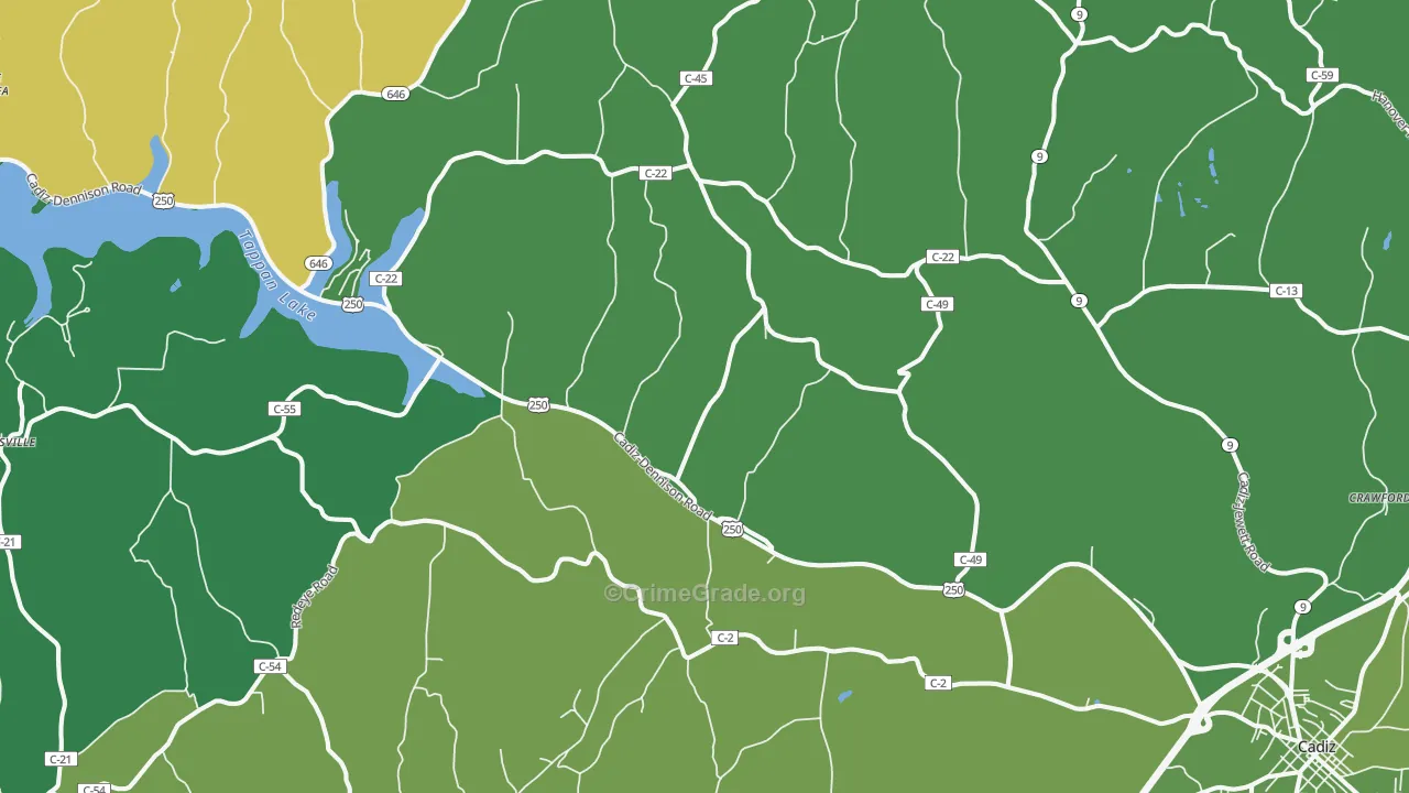 New Rumley, OH Map of Vehicle Theft Rates