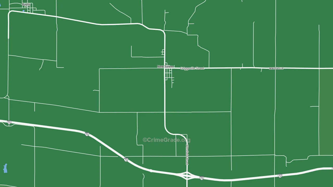 New Salem, IL Map of Vehicle Theft Rates