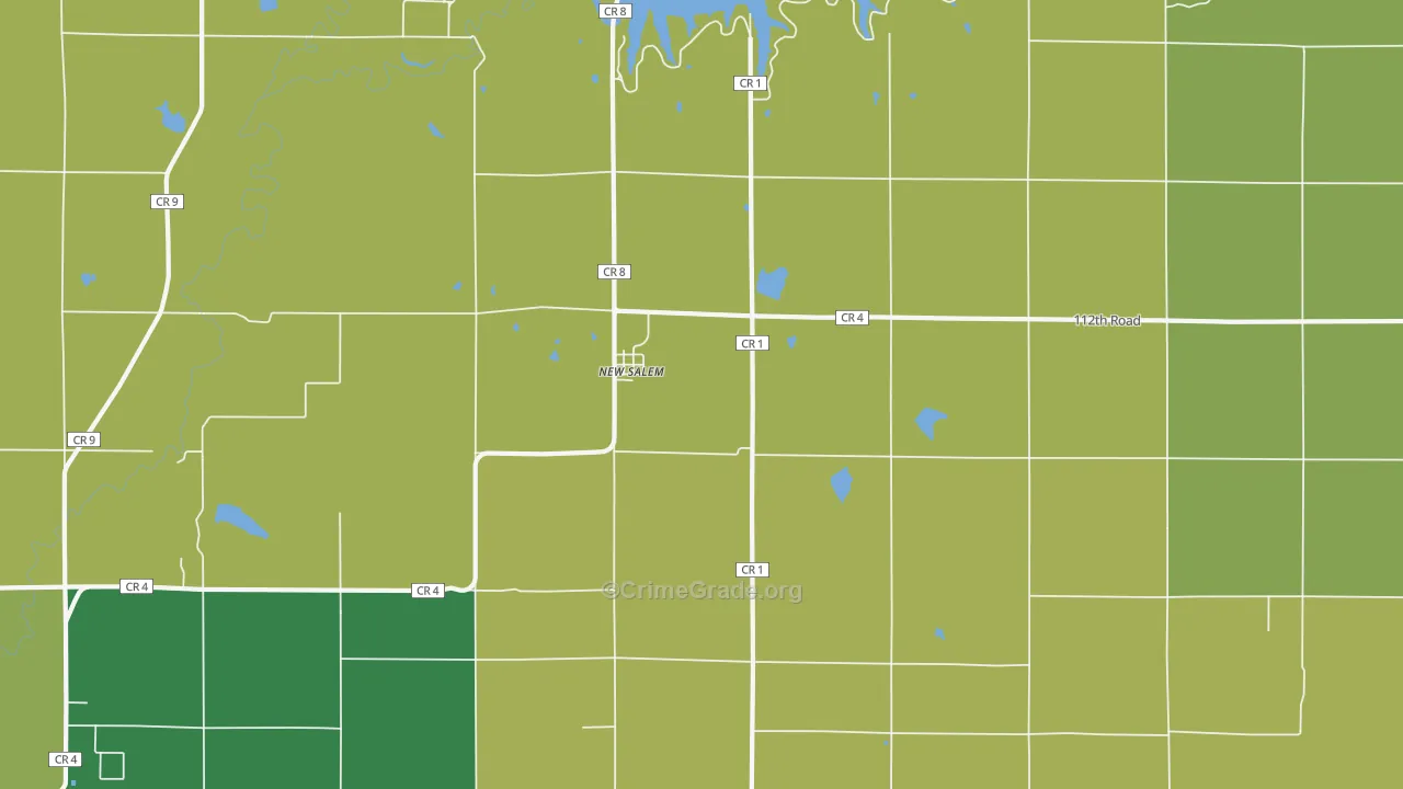 New Salem, KS Map of Vehicle Theft Rates