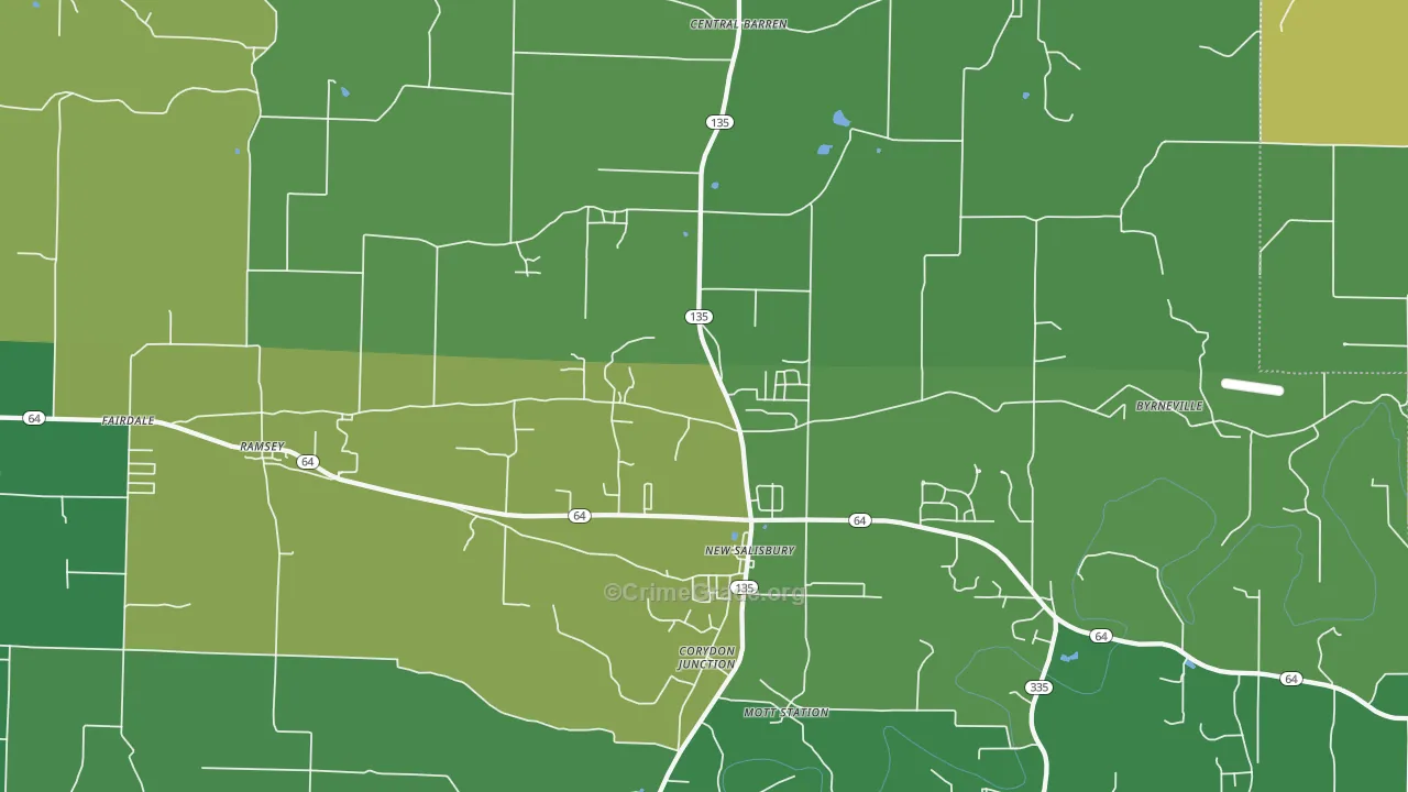 New Salisbury, IN Map of Vehicle Theft Rates