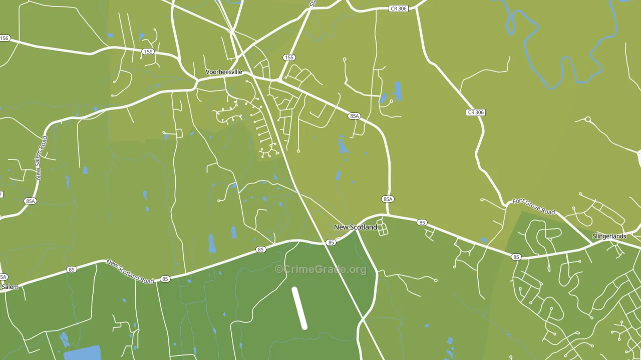 New Scotland, NY Map of Vehicle Theft Rates