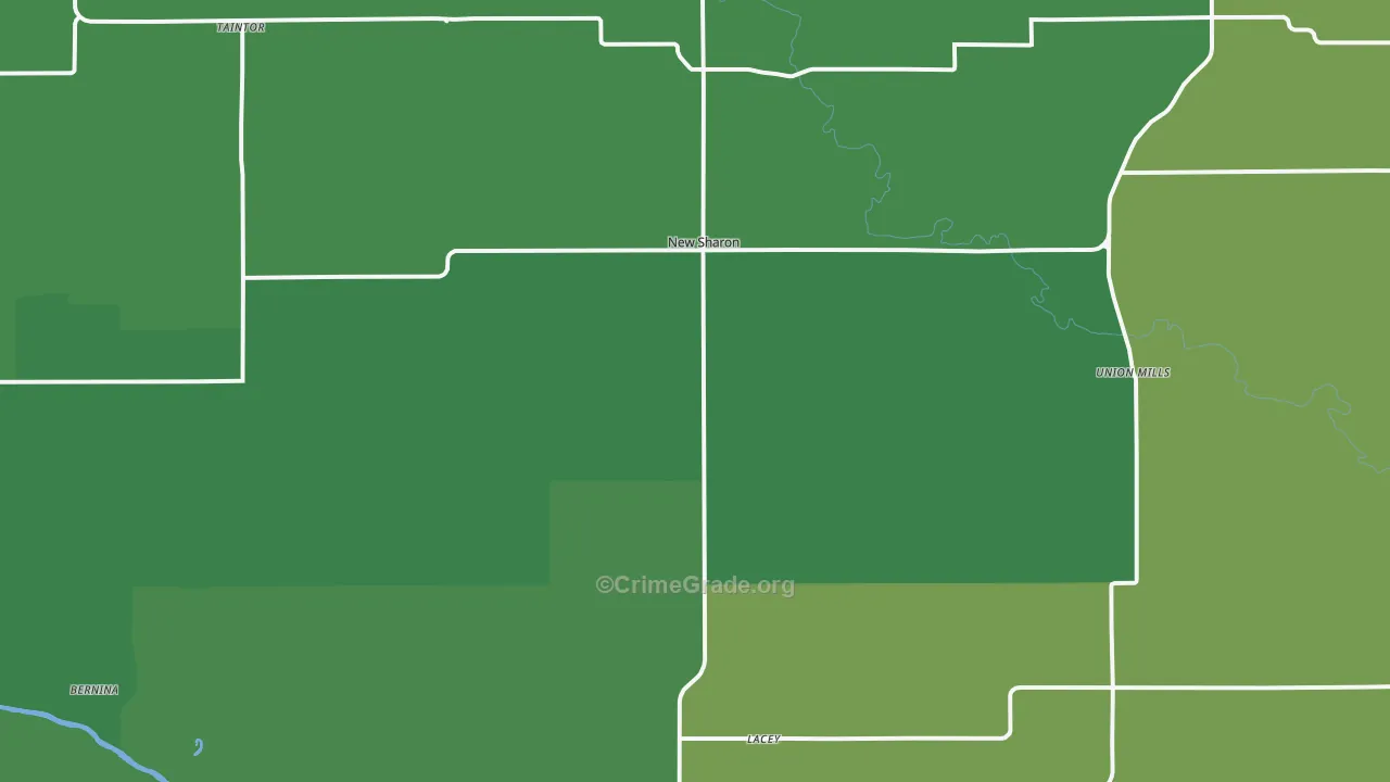 New Sharon, IA Map of Vehicle Theft Rates