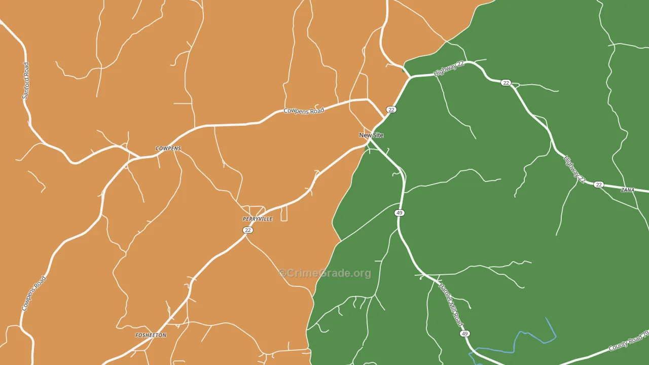 New Site, AL Map of Vehicle Theft Rates