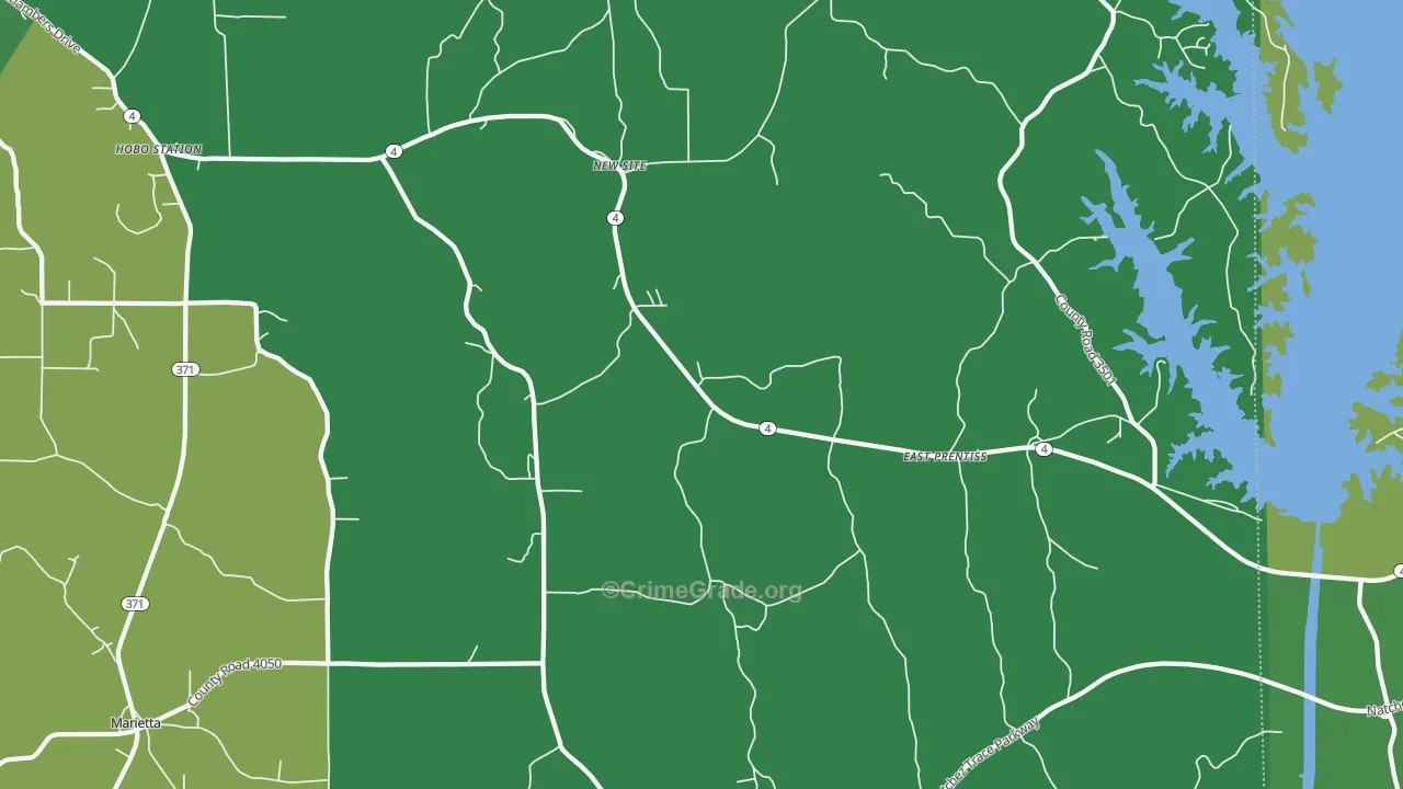 New Site, MS Map of Vehicle Theft Rates