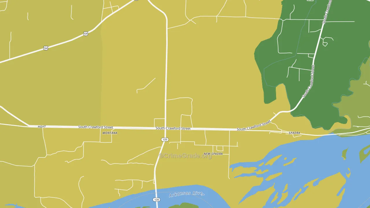 New Spadra, AR Map of Vehicle Theft Rates