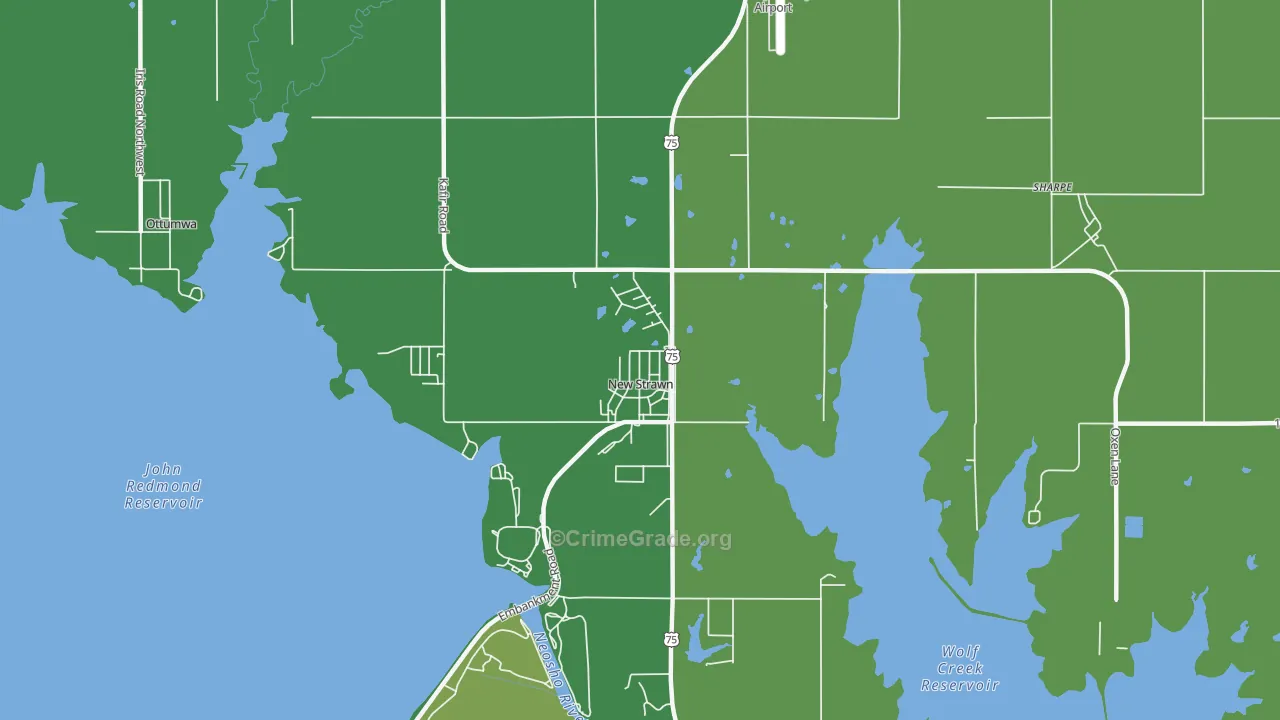 New Strawn, KS Map of Vehicle Theft Rates