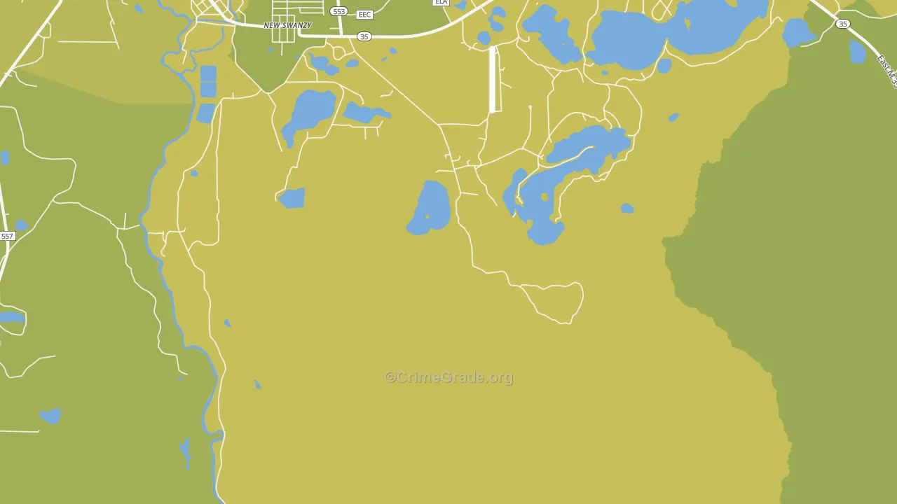 New Swanzy, MI Map of Vehicle Theft Rates