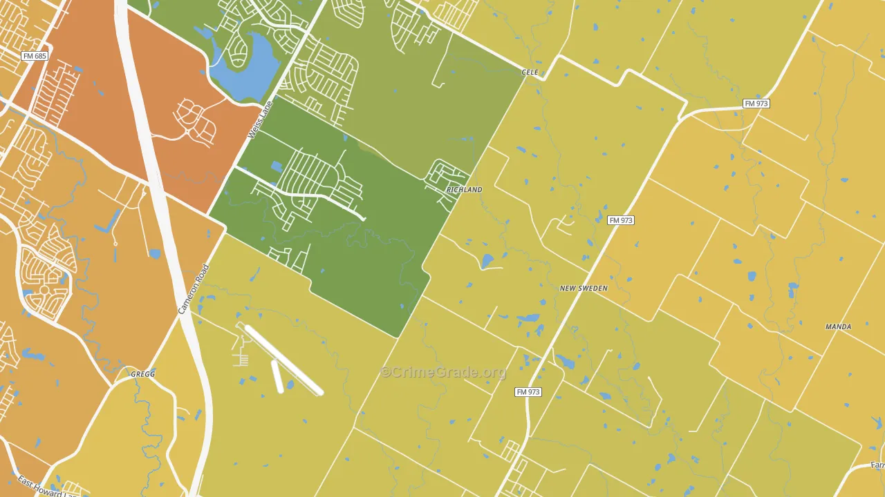 New Sweden, TX Map of Vehicle Theft Rates