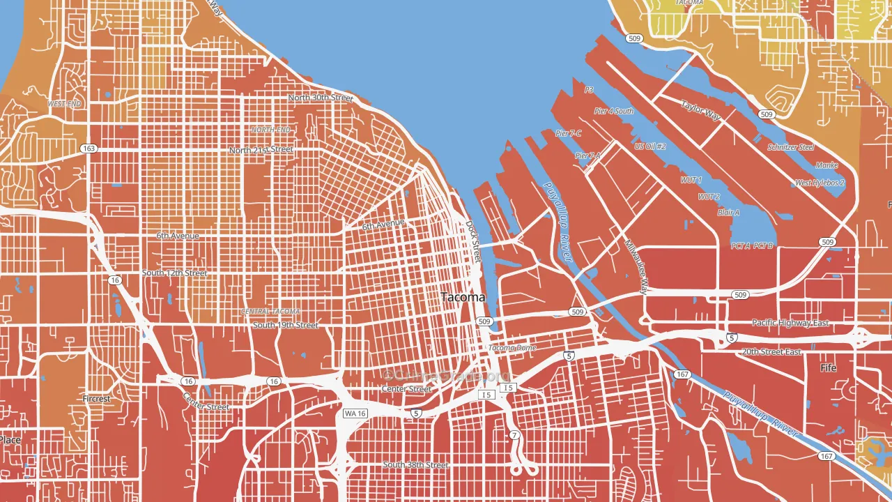 New Tacoma, Tacoma, WA Map of Vehicle Theft Rates