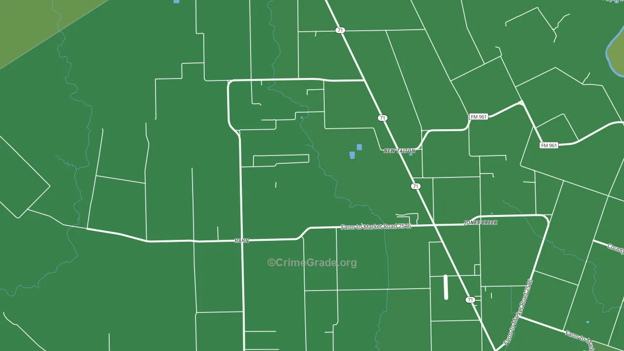 New Taiton, TX Map of Vehicle Theft Rates