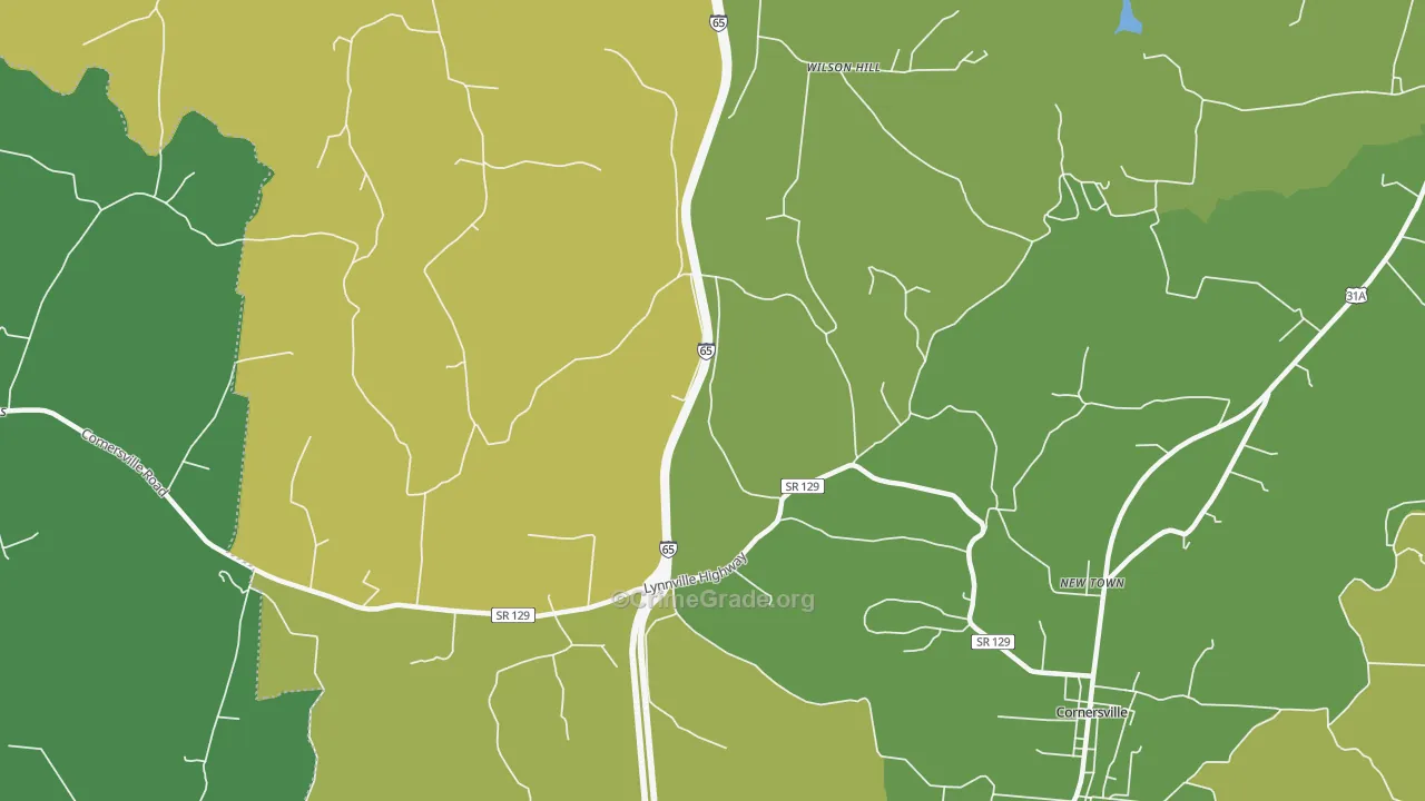 New Town, TN Map of Vehicle Theft Rates