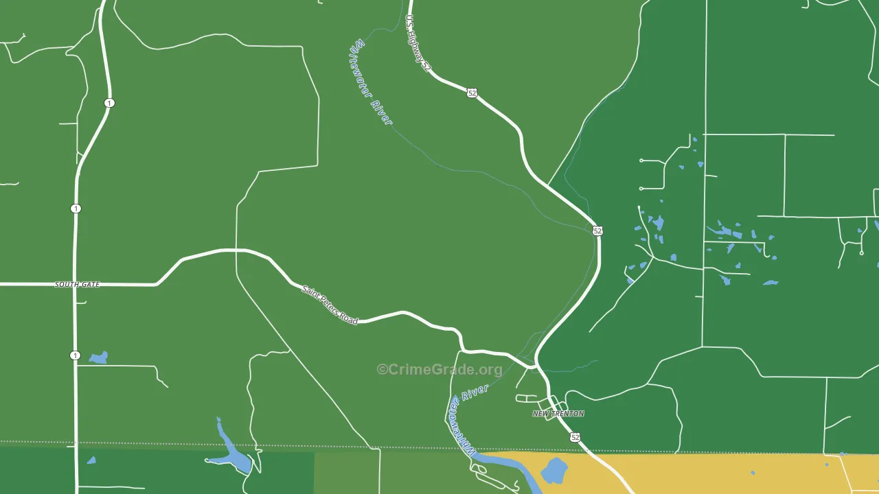 New Trenton, IN Map of Vehicle Theft Rates