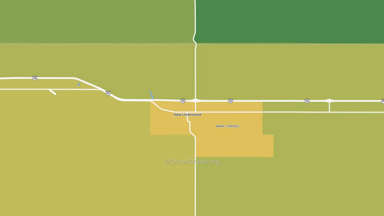 New Underwood, SD Map of Vehicle Theft Rates