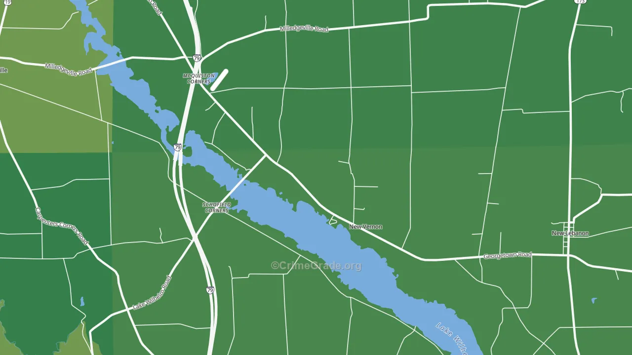 New Vernon, PA Map of Vehicle Theft Rates