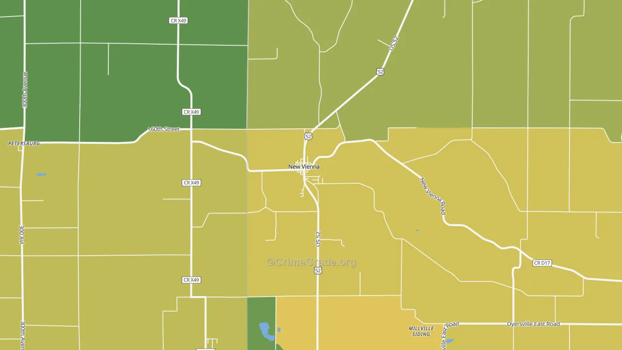 New Vienna, IA Map of Vehicle Theft Rates