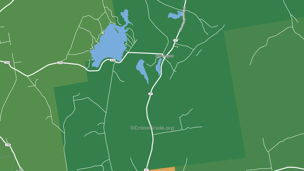 New Vineyard, ME Map of Vehicle Theft Rates