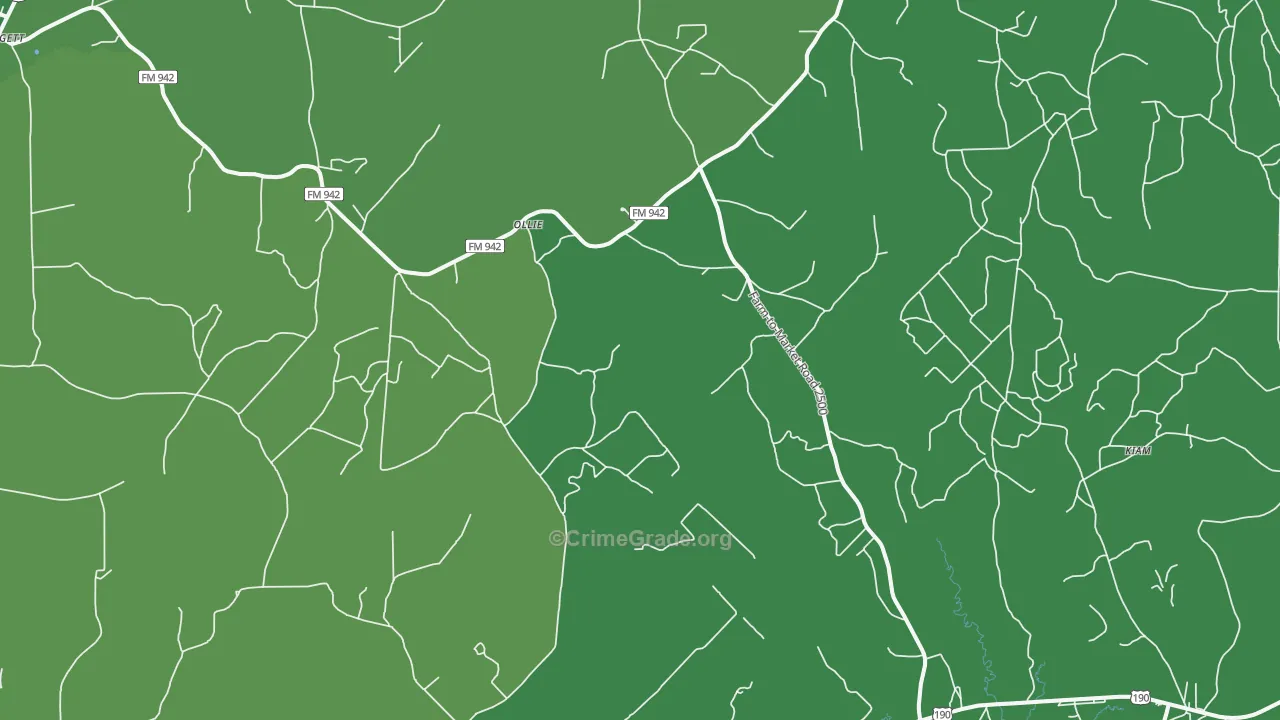 New Willard, TX Map of Vehicle Theft Rates