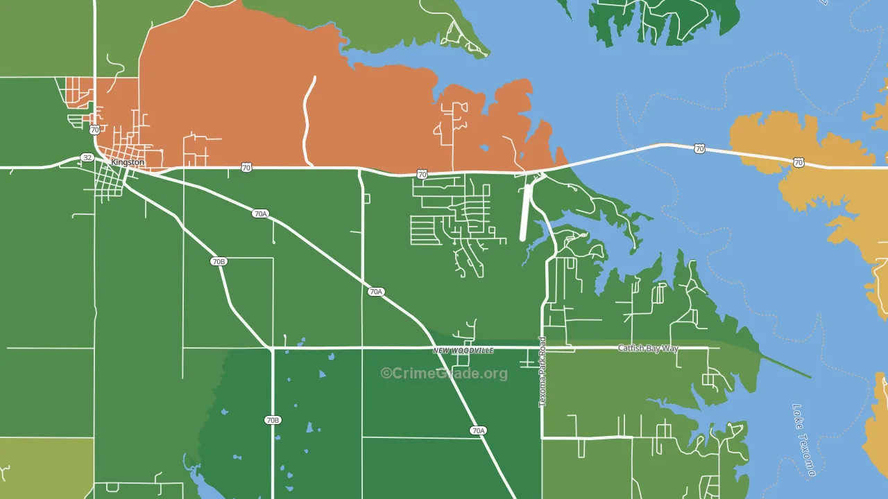 New Woodville, OK Map of Vehicle Theft Rates