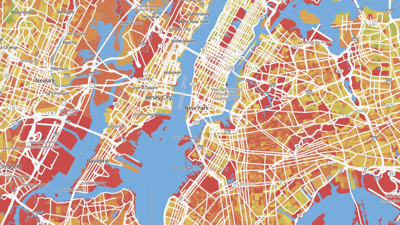 New York, NY Map of Vehicle Theft Rates