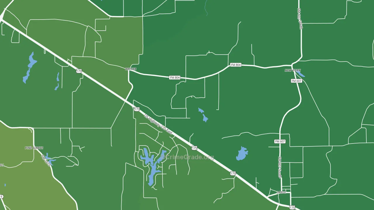 New York, TX Map of Vehicle Theft Rates