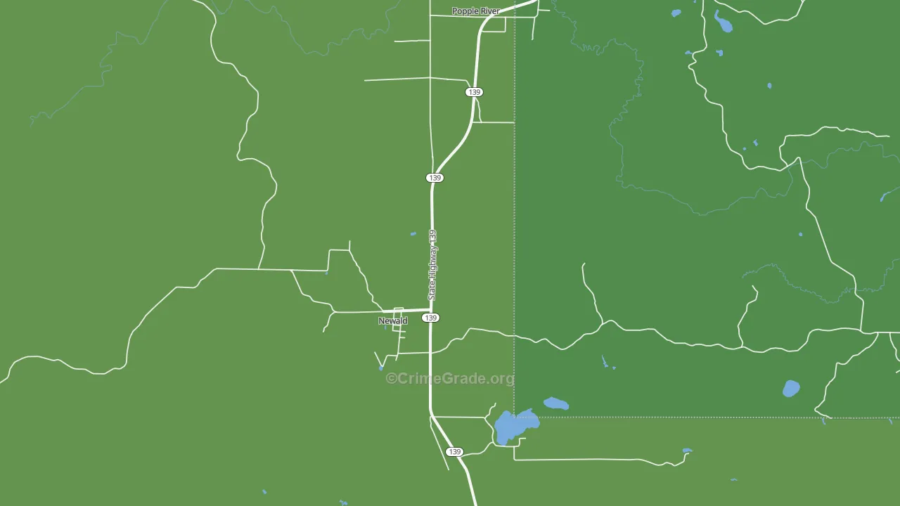 Newald, WI Map of Vehicle Theft Rates