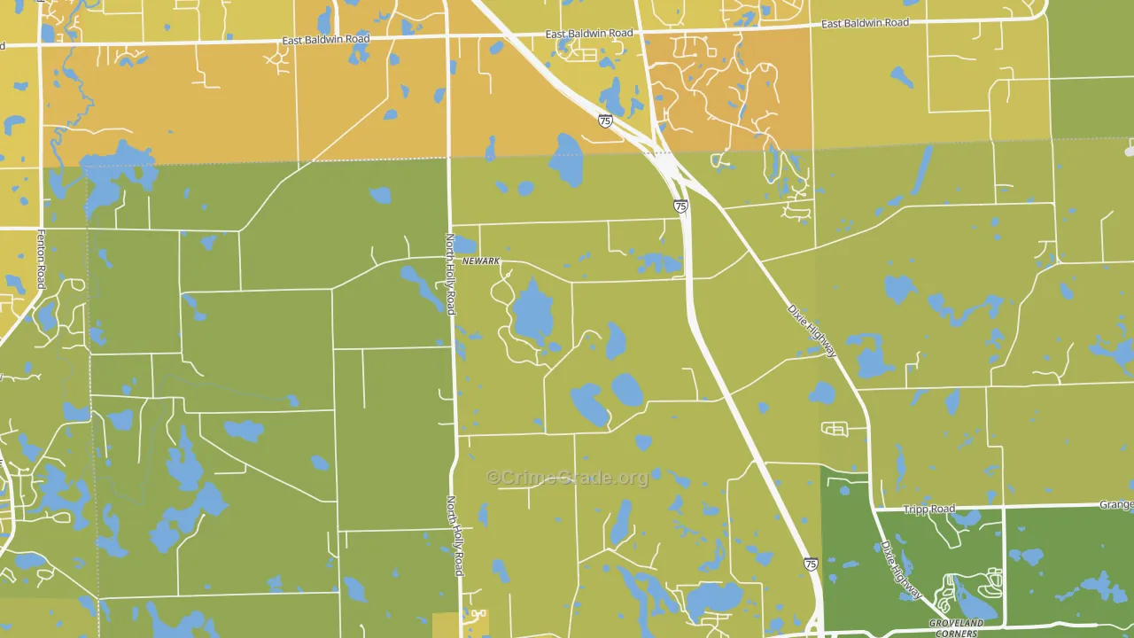 Newark, MI Map of Vehicle Theft Rates
