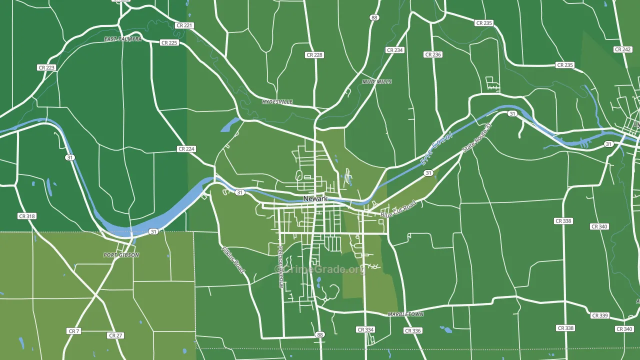 Newark, NY Map of Vehicle Theft Rates