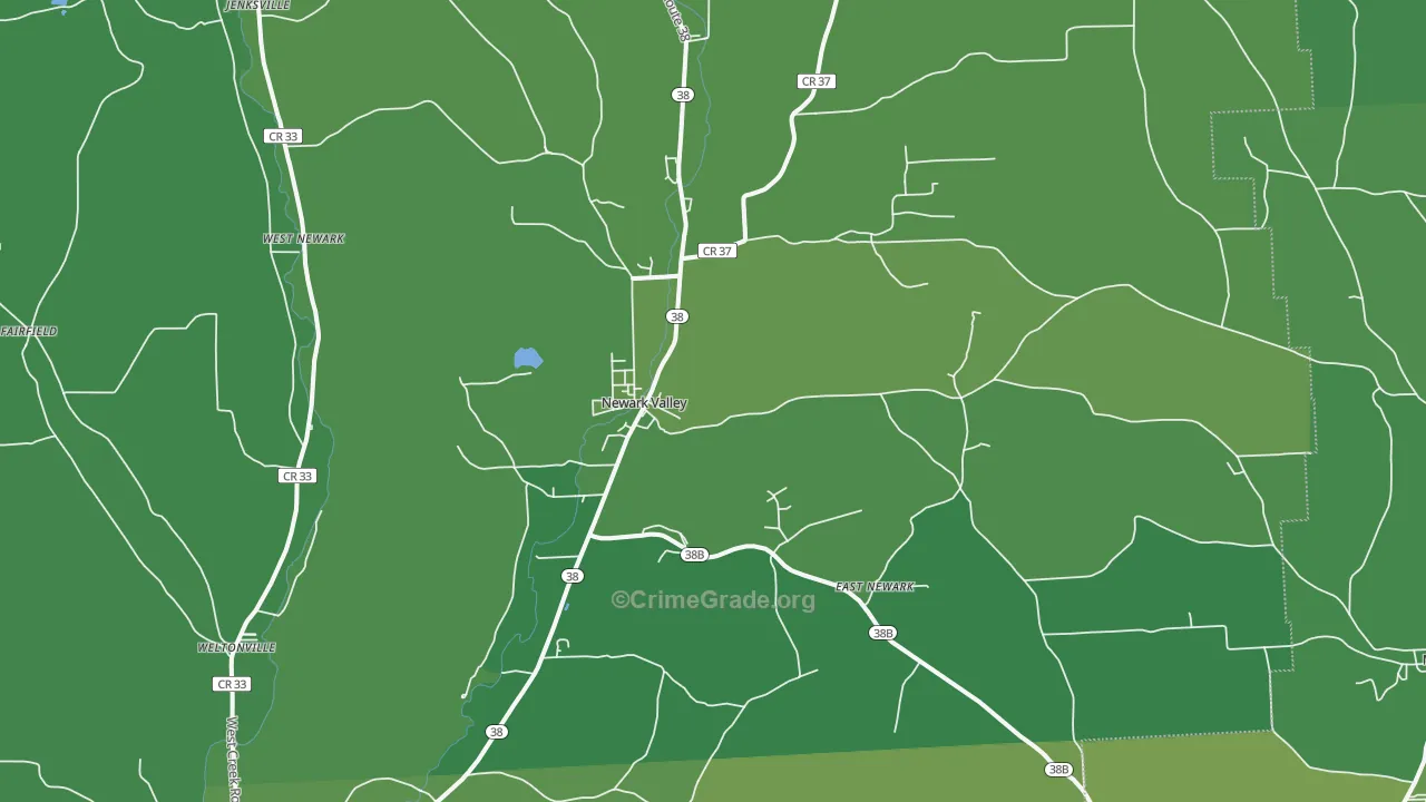 Newark Valley, NY Map of Vehicle Theft Rates