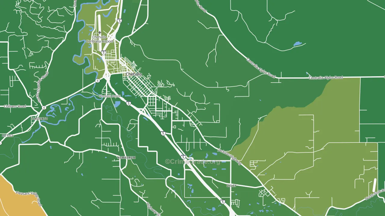 Newaukum, WA Map of Vehicle Theft Rates
