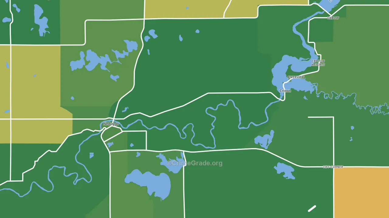 Newaygo, MI Map of Vehicle Theft Rates